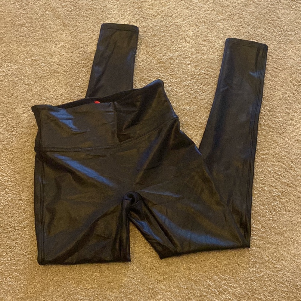 Spanx faux leather leggings. Size S. - Picture 3 of 3